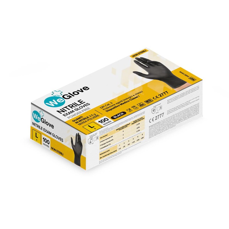 Weglove Nitrile Nero 100Pz Size L - DM/DPI Cat Iii