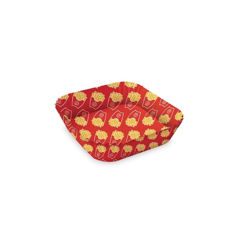 Carta Forno Quadrata Con Pattern Patatine 50Pz
