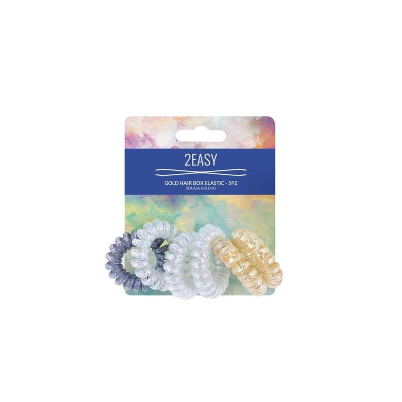 2Easy Gold Hair Box Elastic - 5Pz