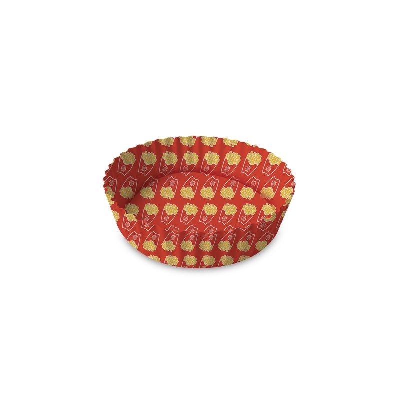 Carta Forno Rotonda Con Pattern Patatine 50Pz