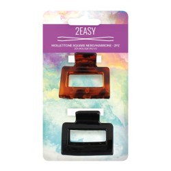 2Easy Mollettone Square Nero/Marrone - 2Pz