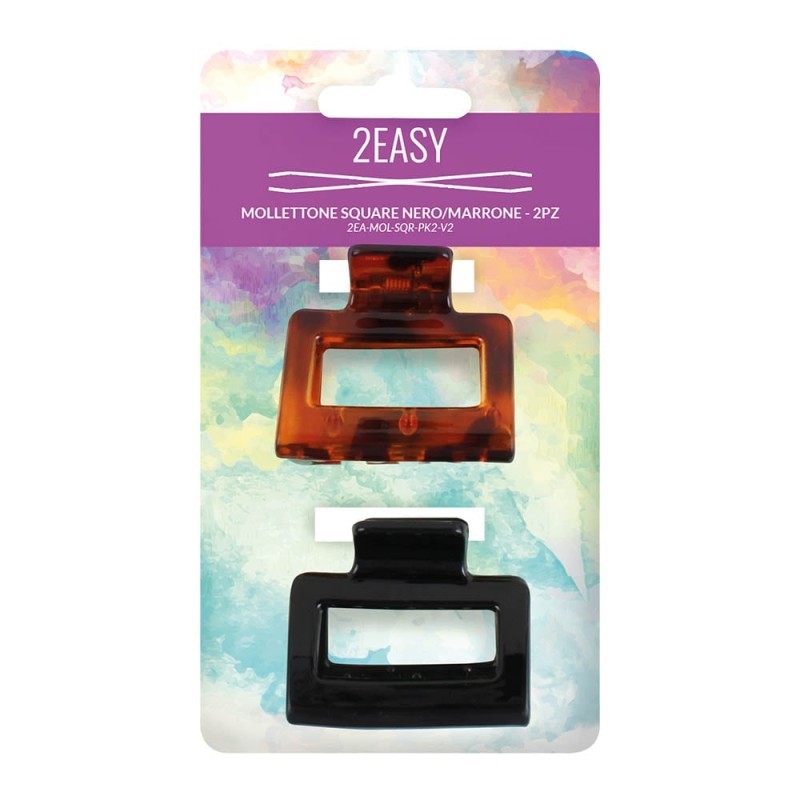 2Easy Mollettone Square Nero/Marrone - 2Pz