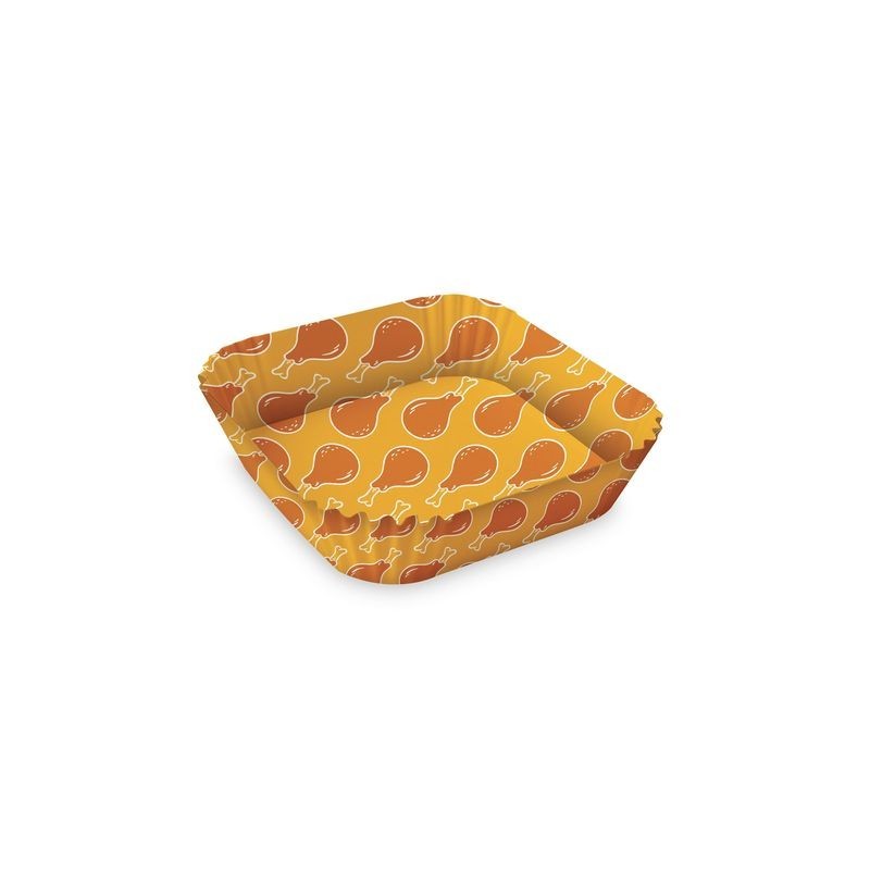 Carta Forno Quadrata Con Pattern Pollo 50Pz