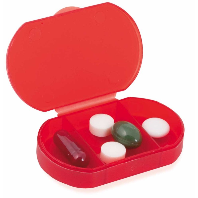 T-Pill Ovale - 3 Scomparti Rosso