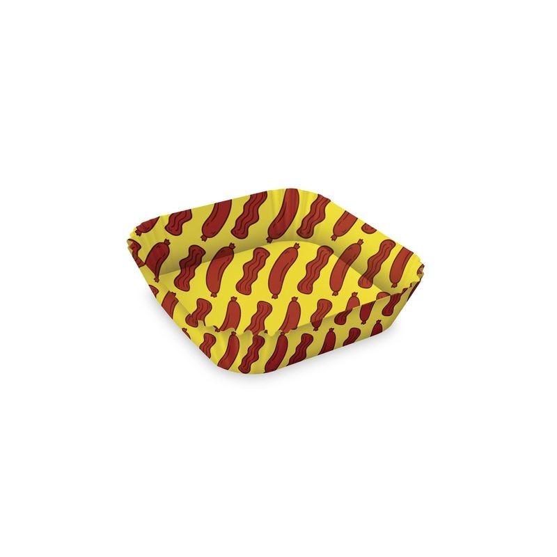 Carta Forno Quadrata Con Pattern Bacon 50Pz