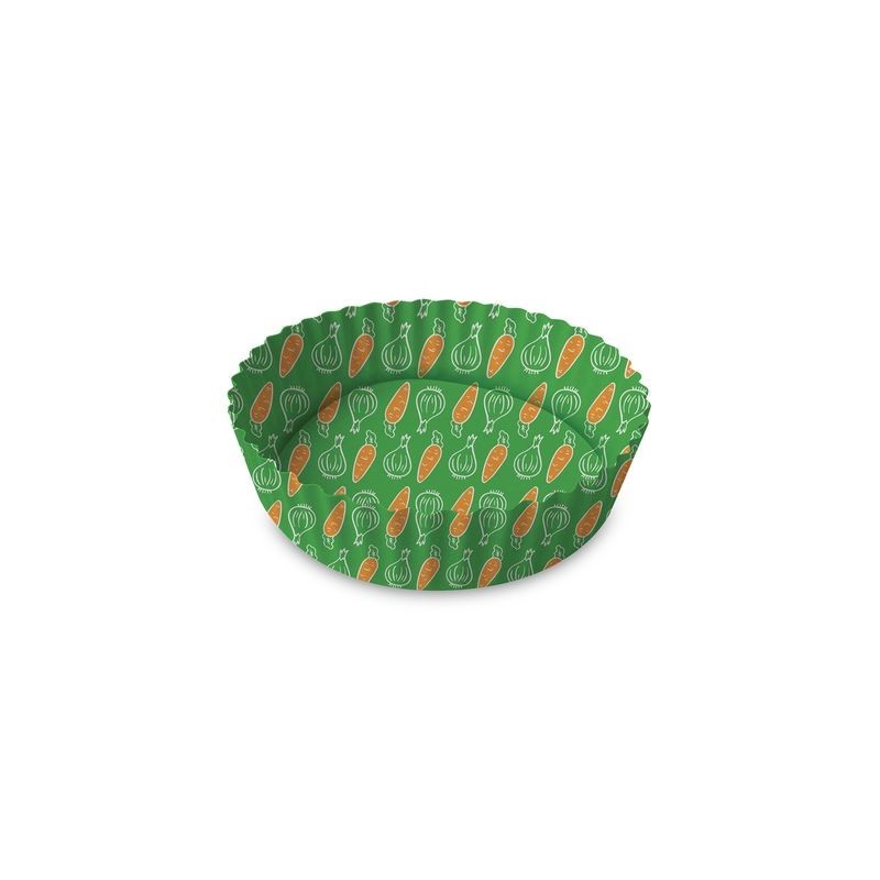 Carta Forno Rotonda Con Pattern Verdure 50Pz