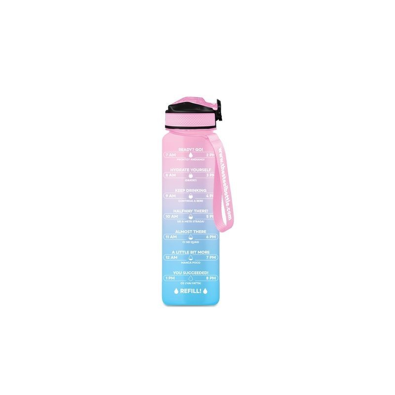 Borraccia Motivazionale 1L  6 Ice Blue & Pink