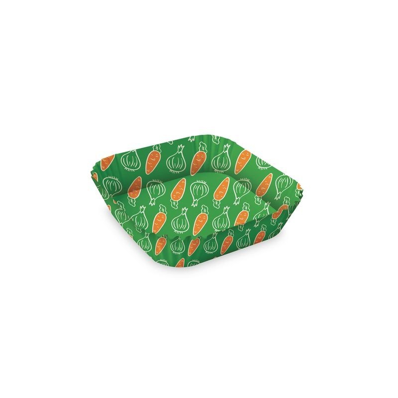 Carta Forno Quadrata Con Pattern Verdure 50Pz