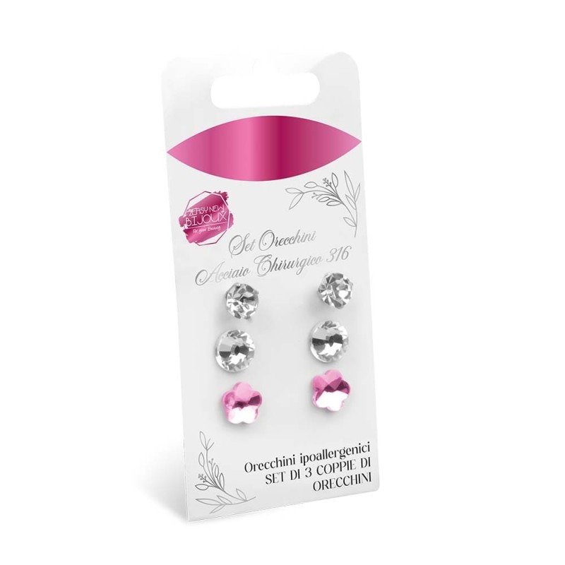 2Easy New Bijoux - Set Da 3 P.l. Fiore Rosa