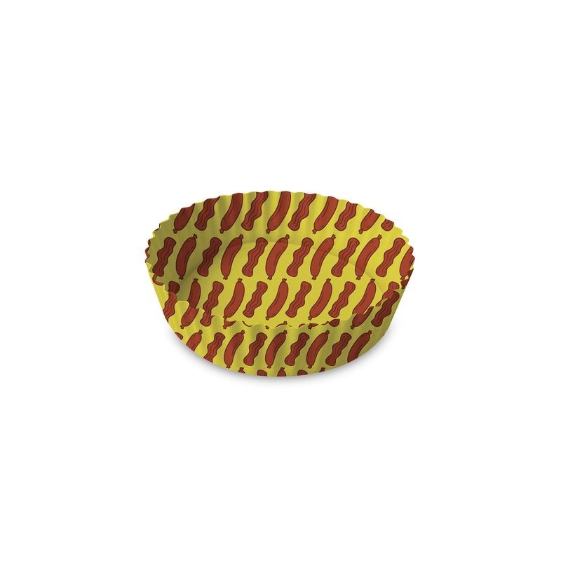 Carta Forno Rotonda Con Pattern Bacon 50Pz